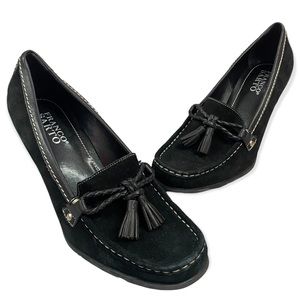 Franco Sarto	- Suede - Black - Heel Loafers - Size 7.5